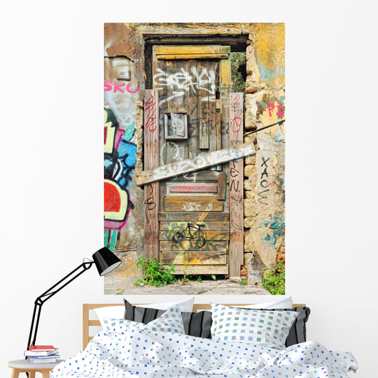 Weathered Barricaded Door and