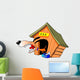 BARKING DOG IN FRONT OF DOG HOUSE Wall Decal