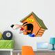 BARKING DOG IN FRONT OF DOG HOUSE Wall Decal