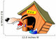 BARKING DOG IN FRONT OF DOG HOUSE Wall Decal