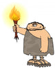 Caveman With A Torch Wall Mural