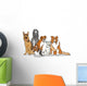 Cute Purebred Dogs Group Cartoon Illustration Wall Decal