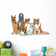 Cute Purebred Dogs Group Cartoon Illustration Wall Decal