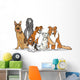Cute Purebred Dogs Group Cartoon Illustration Wall Decal
