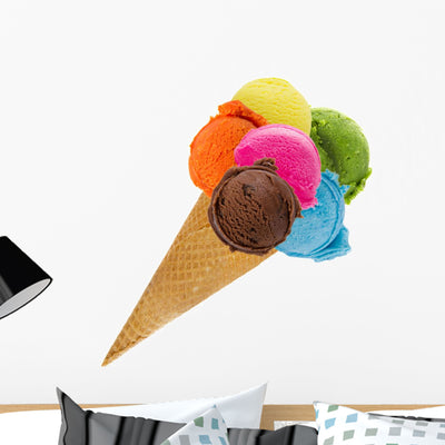 Ice Cream Scoops Cone shown on a wall