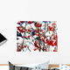 Winter red berries Wall Mural
