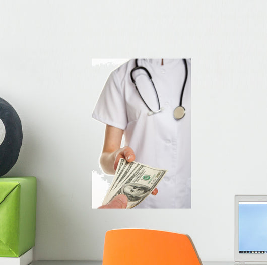 Doctor Takes Money From Patient Wall Decal