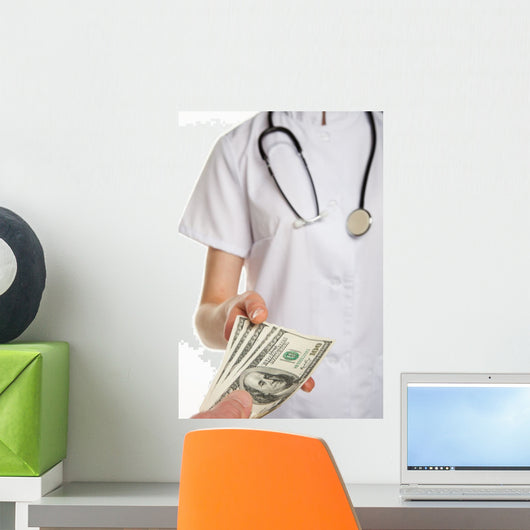 Doctor Takes Money From Patient Wall Decal