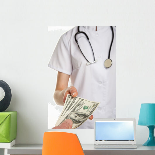 Doctor Takes Money From Patient Wall Decal