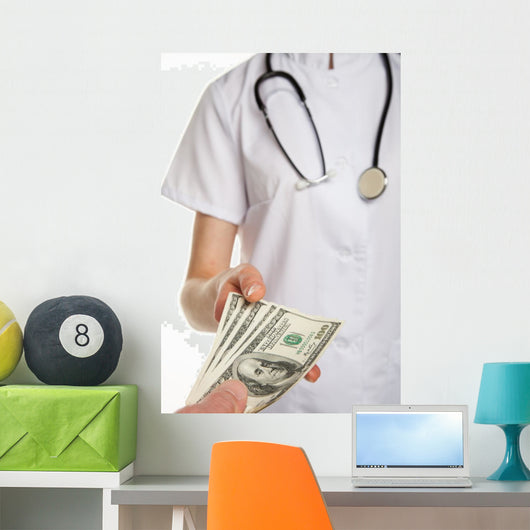 Doctor Takes Money From Patient Wall Decal