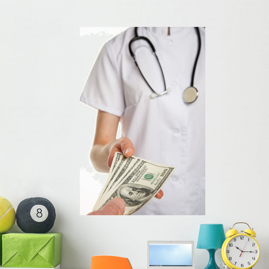 Doctor Takes Money From Patient Wall Decal