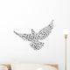Bird with smaller musical notes Wall Decal