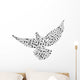 Bird with smaller musical notes Wall Decal