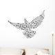 Bird with smaller musical notes Wall Decal
