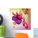 fuchsia flower macro isolated illustration Wall Mural