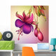 fuchsia flower macro isolated illustration Wall Mural