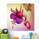 fuchsia flower macro isolated illustration Wall Mural