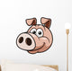 Vector Illustration Pig Face Wall Decal