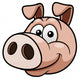 Vector Illustration Pig Face Wall Decal