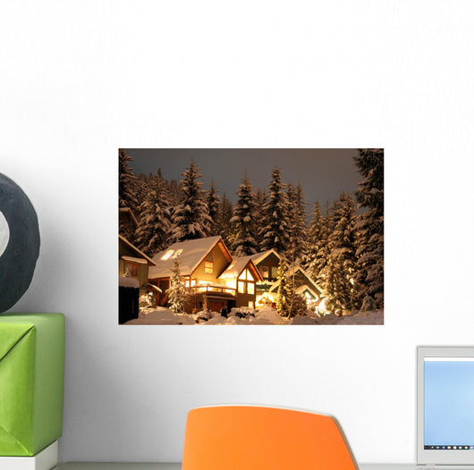 Winter Cabin Wall Mural