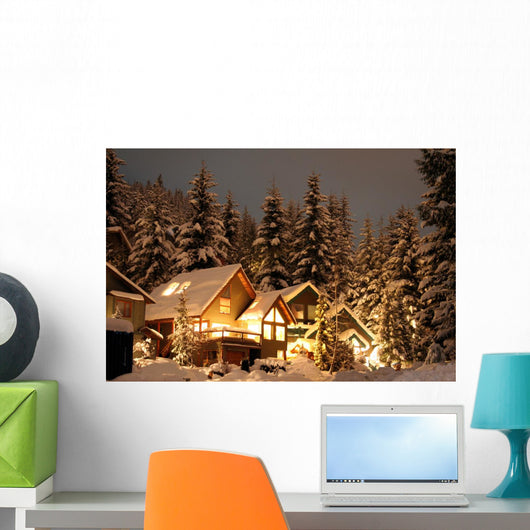 Winter Cabin Wall Mural
