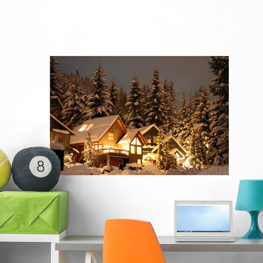 Winter Cabin Wall Mural
