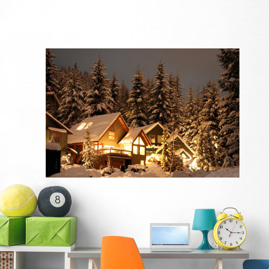 Winter Cabin Wall Mural