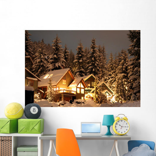 Winter Cabin Wall Mural