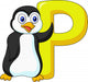 Alphabet P with Penguin
