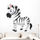 Cute zebra cartoon Wall Decal