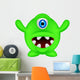 Cute Green Monster Wall Decal