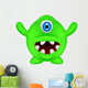 Cute Green Monster Wall Decal