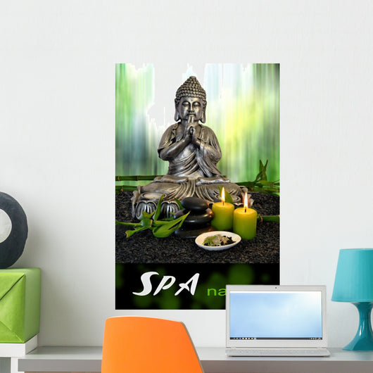 Buddha with Massage Stones Wall Decal