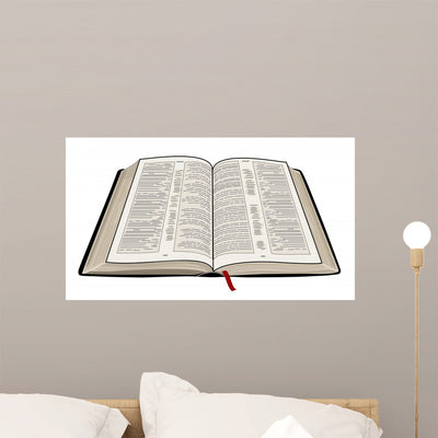 Open Bible Wall Decal shown on a wall