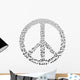 Music Notes Peace Sign Wall Decal
