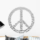 Music Notes Peace Sign Wall Decal