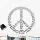 Music Notes Peace Sign Wall Decal