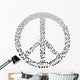 Music Notes Peace Sign Wall Decal