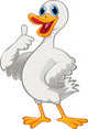 Cute duck cartoon with thumb up Wall Decal