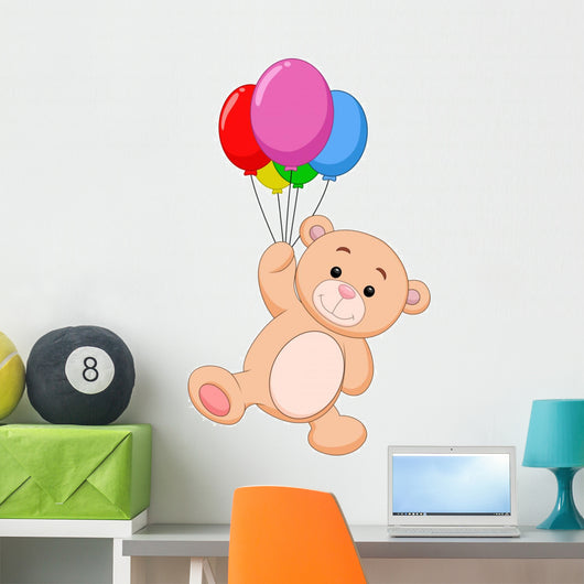 Cute Bear with Balloon Wall Decal
