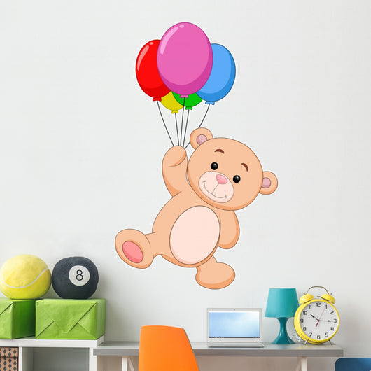 Cute Bear with Balloon Wall Decal