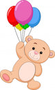 Cute Bear with Balloon Wall Decal