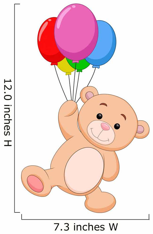 Cute Bear with Balloon Wall Decal