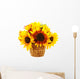 sunflowers in basket Wall Decal