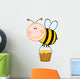 Smiling Bee Flying with Wall Decal