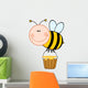 Smiling Bee Flying With A Honey Bucket Wall Decal