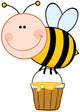 Smiling Bee Flying With A Honey Bucket Wall Decal