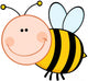 Smiling Bumble Bee Cartoon Mascot Character Flying Wall Decal