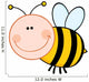 Smiling Bumble Bee Cartoon Mascot Character Flying Wall Decal
