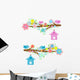 Couples of Birds Sitting on Branches Wall Decal